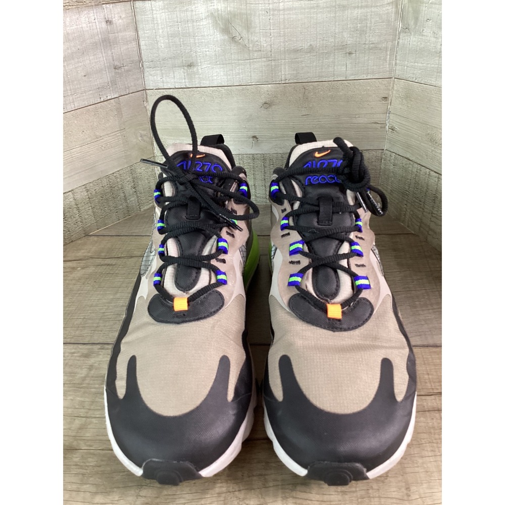 Nike Air Max 270 React Desert Sand Electric Green Mens 9 CD2049-200 Sneaker - Picture 3 of 5